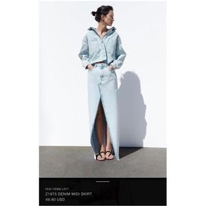 Zara Denim Maxi Skirt NWOT